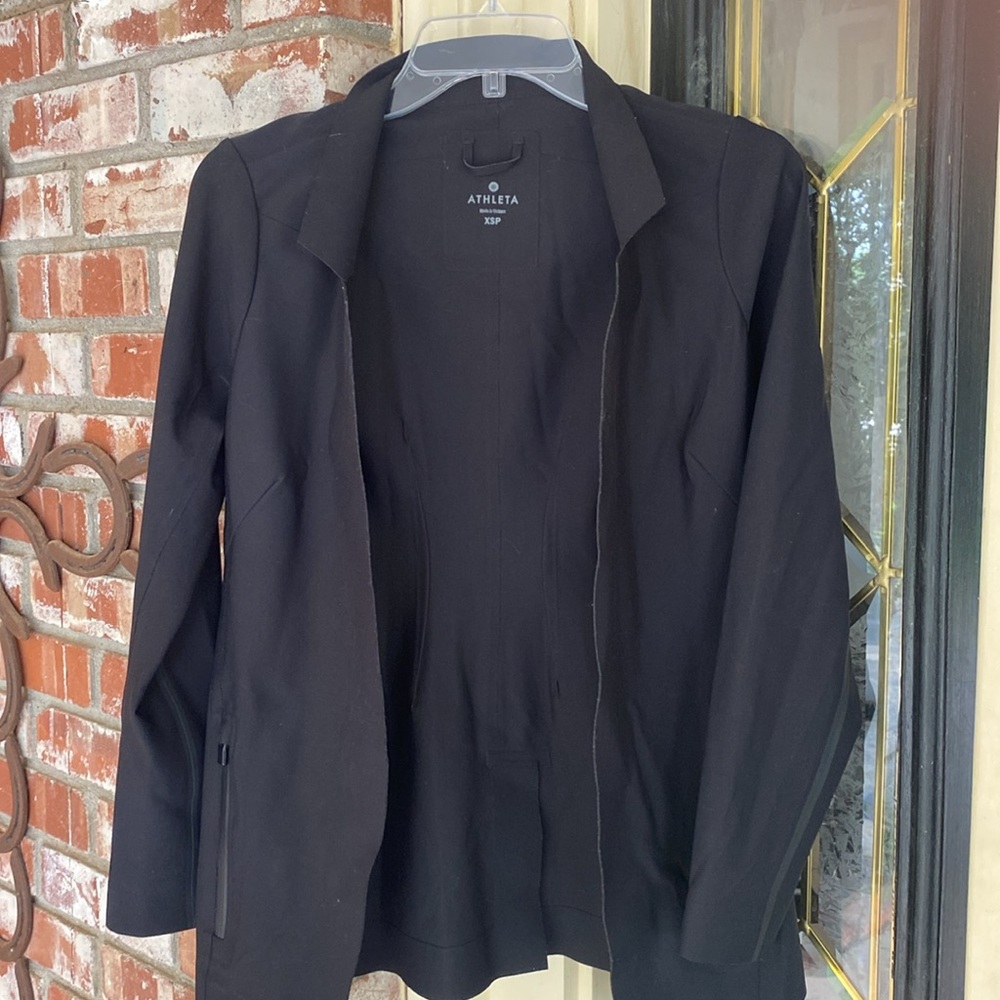 Athleta Cosmic Blazer Womens Black Open Front Stretch lined Jacket Extra… - Picture 5 of 10